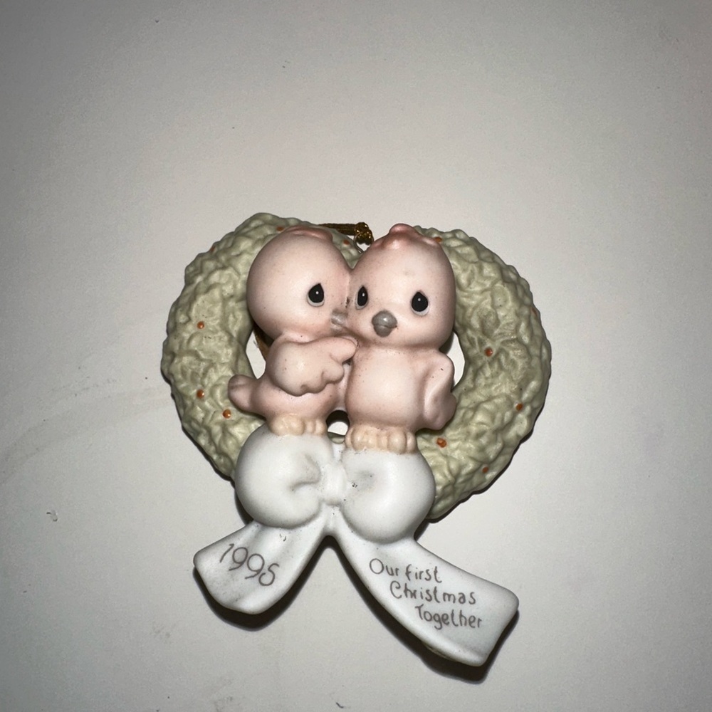 Precious Moments Cream and White Christmas Ornament